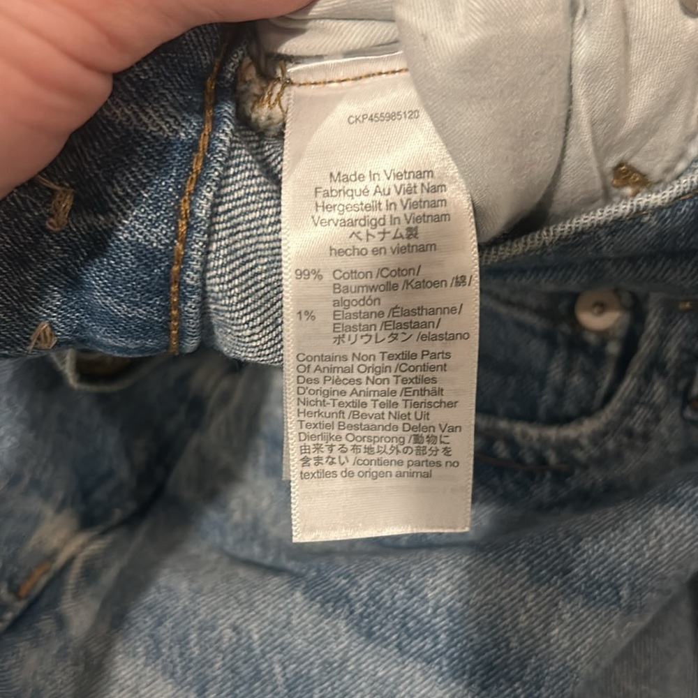 Madewell mid rise perfect vintage jeans raw hem 24 petite light wash - Picture 5 of 6